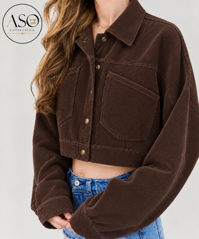 کراپ کت مخمل کبریتی آیسا | ASO Collection