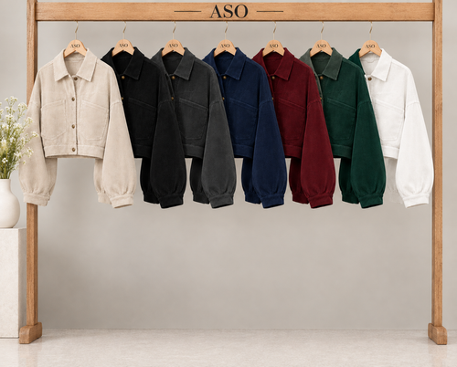کراپ کت مخمل کبریتی آیسا | ASO Collection