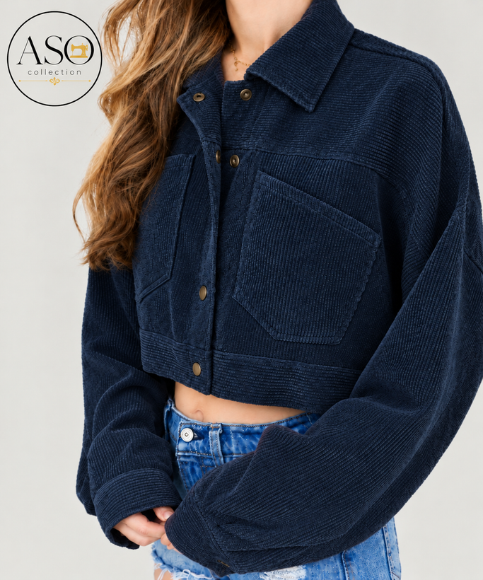 کراپ کت مخمل کبریتی آیسا | ASO Collection